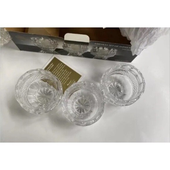 SHANNON CRYSTAL SET OF 3  "VOTIVES"  BY GODINGER 24% LEAD CRYSTAL NEW IN BOX - Picture 10 of 12